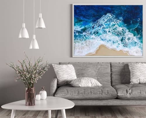 Summer Waves | Mixed Media by Vanessa Mae. Item composed of canvas