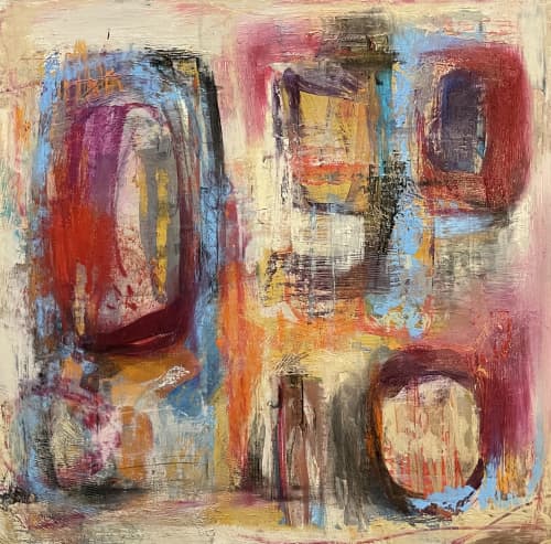 Mid century modern art | Oil And Acrylic Painting in Paintings by Niki J Sands. Item made of wood with canvas