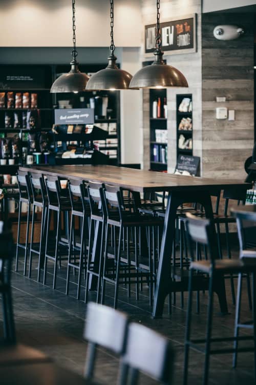 Transit Stool by Crow Works at Starbucks, New Albany Wescover Chairs
