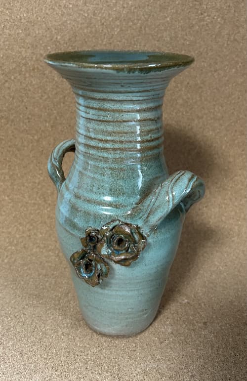 Vase with Roses and handles | Vases & Vessels by Feats Of Clay