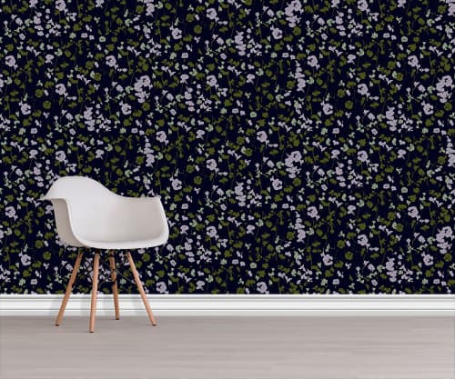 Pressed Petals | Wallpaper in Wall Treatments by Jaclyn Mednicov. Item made of paper works with contemporary & modern style