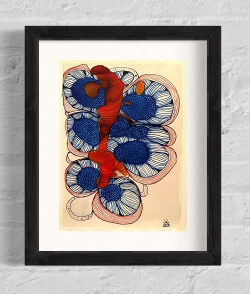 Barnacles II - Original Ink Painting | Drawing in Paintings by Kelly Watson. Item made of paper compatible with contemporary style