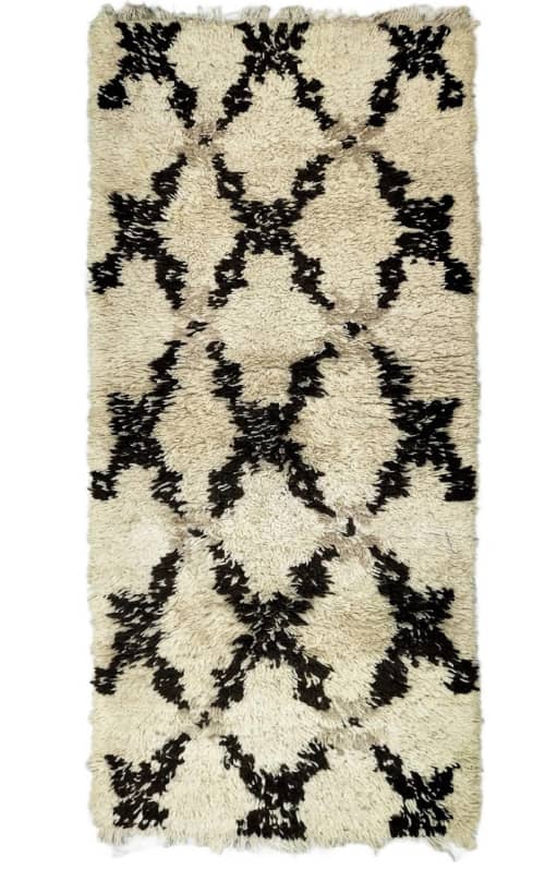 Vintage Moroccan Rug 2.6/6.0 ft - Hand-Tufted Artistry | Runner Rug in Rugs by Marrakesh Decor. Item composed of wool in boho or mid century modern style