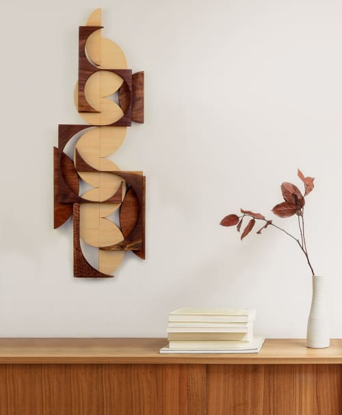 Abstract Wall Sculpture No 5 | Wall Hangings by La Loupe. Item composed of maple wood compatible with minimalism and contemporary style