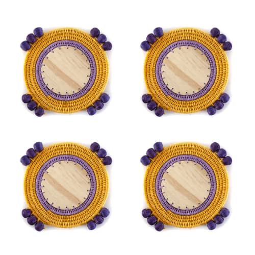 cluster coasters (set of 4) | Tableware by Charlie Sprout. Item composed of fabric and fiber