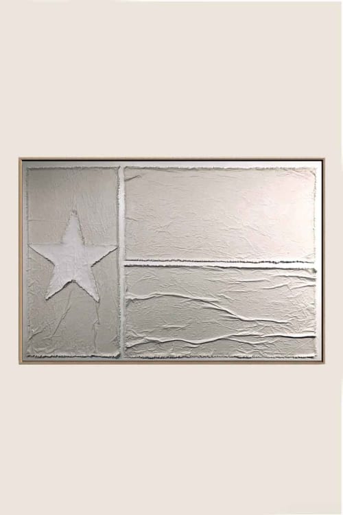 Flags TX F4060 A | Mixed Media in Paintings by Michael Denny Art, LLC. Item composed of bamboo and cotton in minimalism or contemporary style