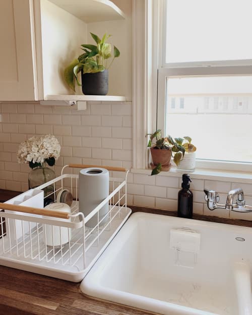 TOSCA Dish Drying Rack | White Steel by Yamazaki Home | Wescover Tableware