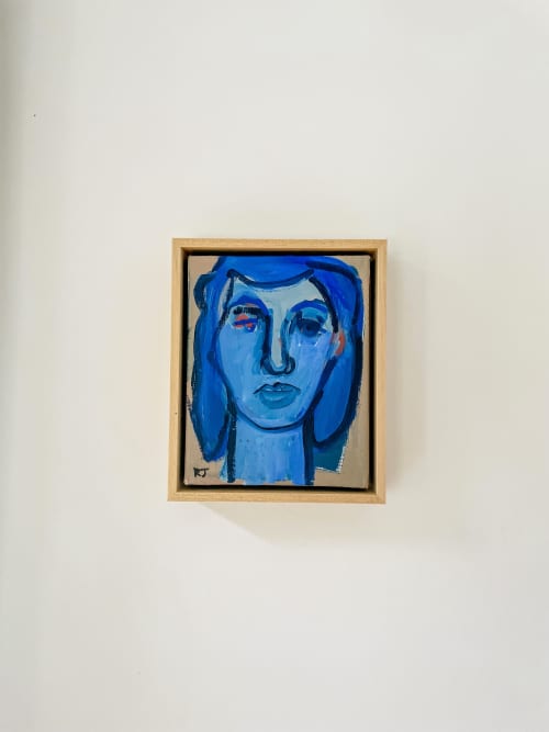 Blue headed woman | Paintings by Rebecca Jack