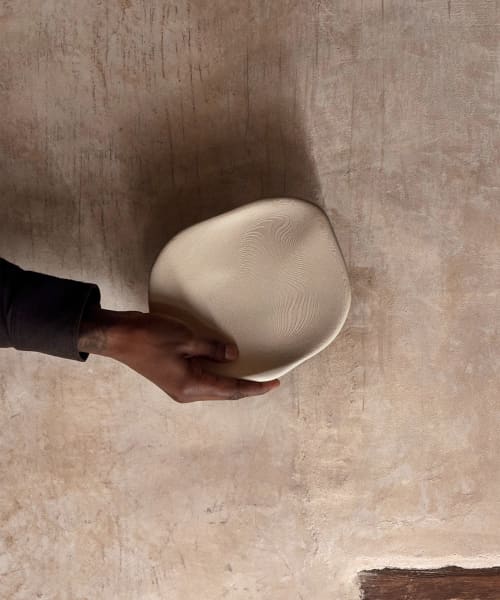 Veil | Ornament Tray 01 | Sandstone | Decorative Objects by Amanita Labs. Item composed of synthetic