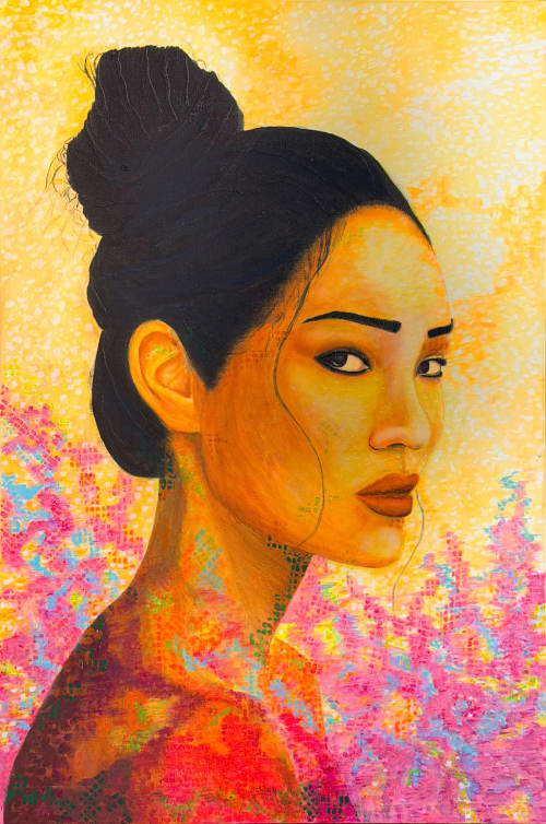 Constance | Mixed Media in Paintings by J Max Art. Item made of canvas works with contemporary & eclectic & maximalism style