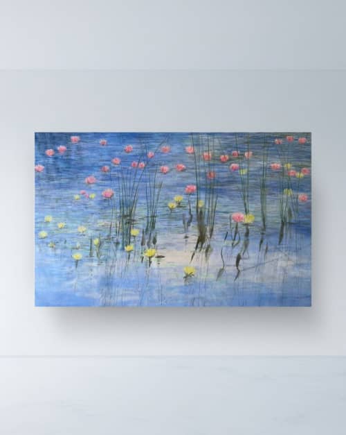 Water Lily Reverie | Oil And Acrylic Painting in Paintings by Elizabeth MacLean. Item compatible with contemporary and coastal style