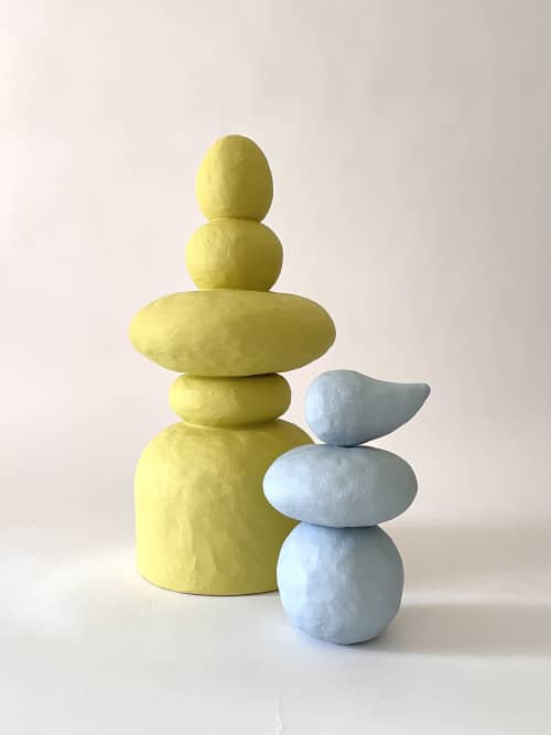 Lily | Sculptures by Meg Morrison. Item composed of stoneware in minimalism or mid century modern style