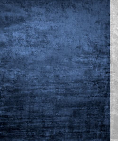 Rug Color Block Deep Blue solid color 100% bamboo silk | Area Rug in Rugs by Atelier Tapis Rouge. Item made of fiber compatible with minimalism and contemporary style