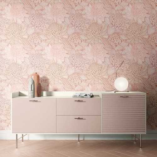 Telopea Bloom Wallpaper | Wall Treatments by Patricia Braune. Item composed of paper