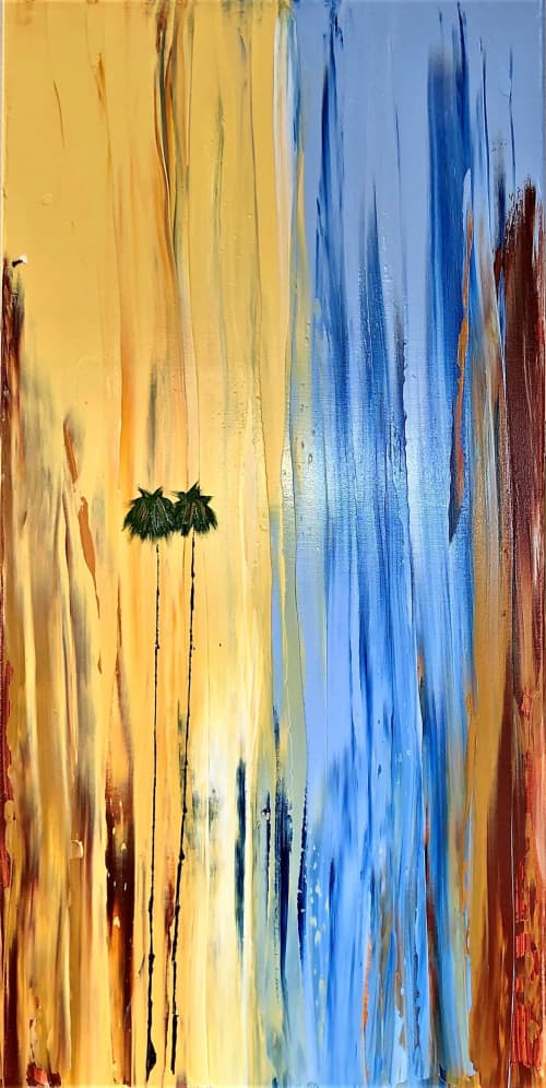 Laguna Beach Canyon #20 | Oil And Acrylic Painting in Paintings by Dutch Montana Art | Hugo Rivera Gallery in Laguna Beach. Item composed of canvas