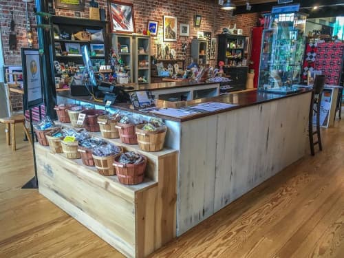 Custom Counters and Displays | Shelving in Storage by March Legend® | The Arts Place in Danbury. Item made of wood