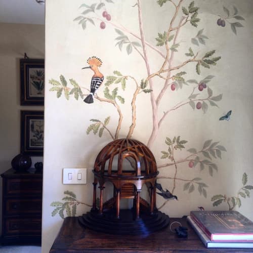 mural (bird and a tree) | Murals by Francesca Guicciardini | Reschio in Lisciano Niccone