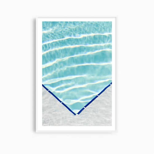 Serene swimming pool photograph, 'Pool Detail' art print | Photography by PappasBland. Item made of paper works with minimalism & contemporary style