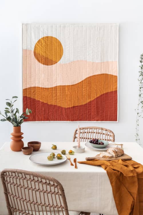 Modern Landscape Quilt Wall Hanging | Tapestry in Wall Hangings by Excell Quilt Co.. Item composed of cotton compatible with boho style