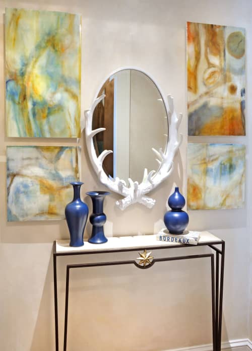 Connections I, II, III, IV | Mixed Media by Lisa Tureson  STUDIO ARTISTICA | Private Residence, McLean in McLean. Item made of canvas & synthetic