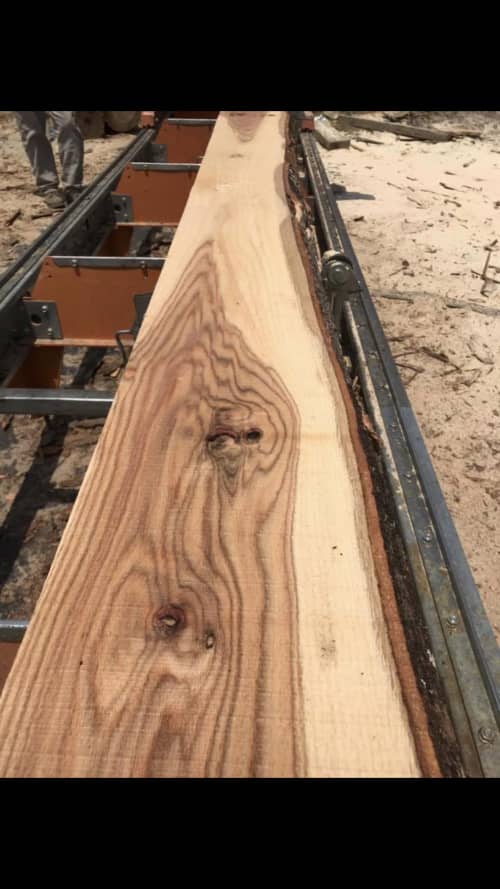 Live Edge White Oak Mantle | Console Table in Tables by Carolina Bowl and Beam. Item made of oak wood