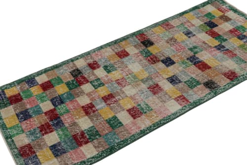 Vintage Zeki Müren Rug with Geometric Patterns | Area Rug in Rugs by Rug and Kilim