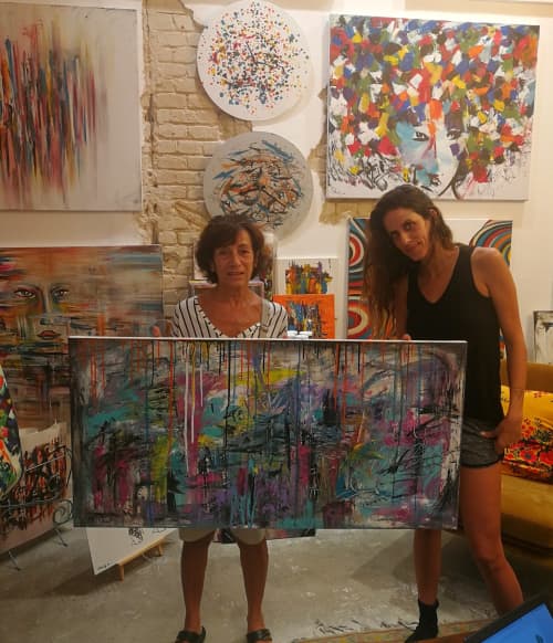 ״Purple story״ | Oil And Acrylic Painting in Paintings by Shirly Maimom Art. Item made of canvas compatible with contemporary and art deco style