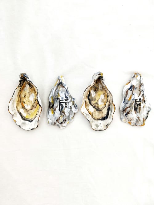 Ceramic Oyster | Decorative Plate in Decorative Objects by Federica Massimi Ceramics. Item made of ceramic works with coastal style