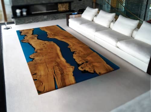 Topographical Coffee Table | Tables by Fine Line Woodworks. Item made of oak wood with steel