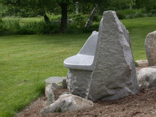 Boulder Seat | Public Sculptures by Jim Sardonis. Item made of granite