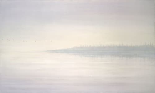 Reflecting Lake | Oil And Acrylic Painting in Paintings by Bella Bigsby. Item composed of canvas and synthetic