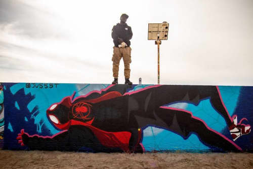 Spider-Man Mural | Street Murals by @Justcreatedit | Venice Public Art Walls in Los Angeles