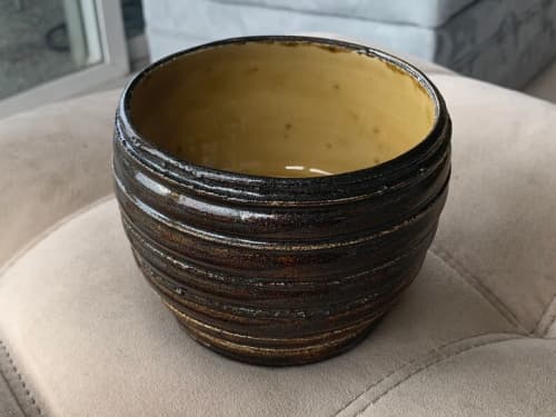 Carved Bowl that Sparkles | Dinnerware by Falkin Pottery. Item composed of ceramic in mid century modern or contemporary style