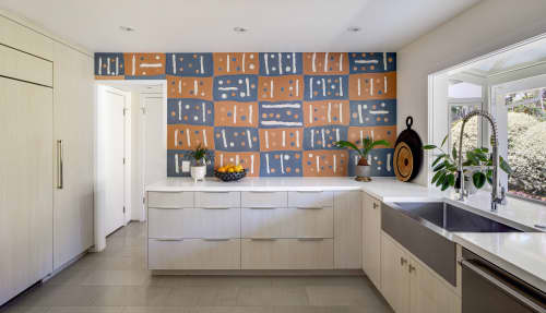 Concrete tile abstract kitchen wall | Tiles by nick lopez. Item made of cement