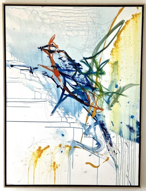 Bird in Flight | Oil And Acrylic Painting in Paintings by Edward Wilcox. Item composed of canvas compatible with mid century modern style