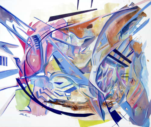 Wander | Oil And Acrylic Painting in Paintings by Zahra Nazari Studios. Item composed of canvas and synthetic in contemporary or modern style