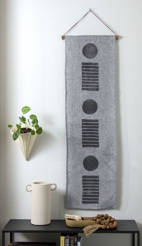 MarSol Wall Hanging | Tapestry in Wall Hangings by For Reasons Unknown. Item made of linen & leather