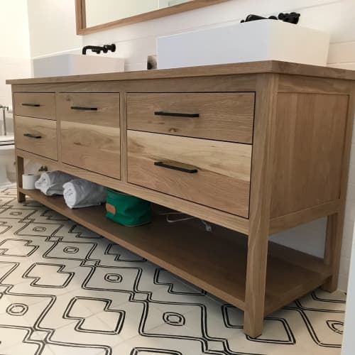 Solid White Oak Vanity by Angel City Wescover Furniture