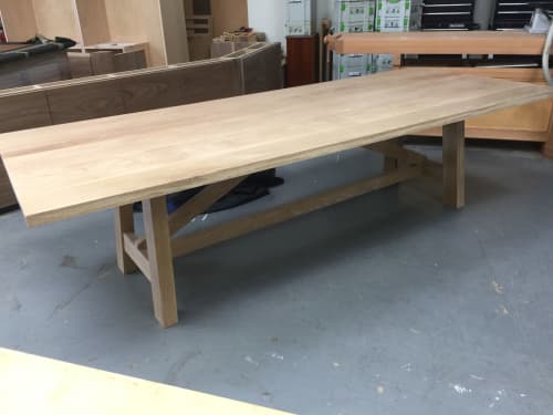 Euro-styled Dining Table | Tables by Wooden Imagination. Item made of oak wood works with country & farmhouse & rustic style