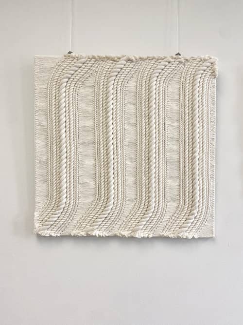 "LINEAS" Fiber Art Wall Hanging | Tapestry in Wall Hangings by SOJA Art Studio. Item made of canvas with fiber works with minimalism & contemporary style