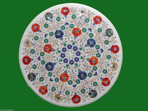 white marble table, coffee table, end table, tabletop | Tables by Innovative Home Decors. Item made of marble works with country & farmhouse & art deco style