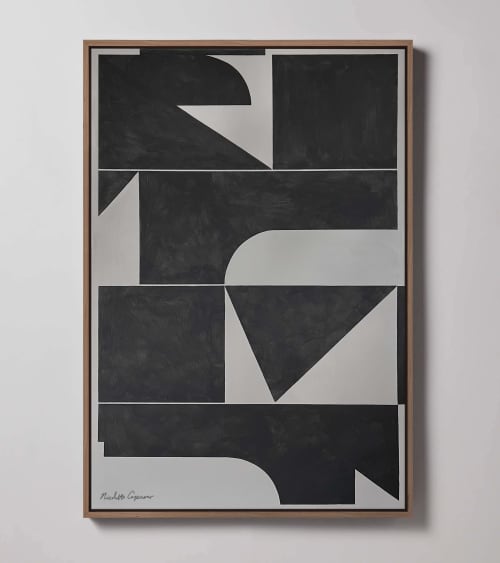 "Vector Point No. 2" - Modern Geometric Painting | Oil And Acrylic Painting in Paintings by ART + ALCHEMY By Nicolette Atelier. Item made of canvas works with minimalism & mid century modern style