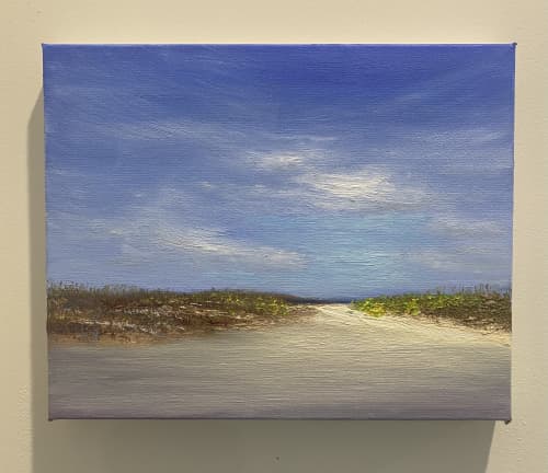 Sandy Glow | Oil And Acrylic Painting in Paintings by Kristin Pierre Art. Item composed of canvas