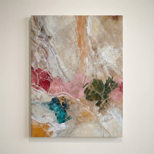 Colorful Inclusions — Abstract Mineral-Inspired Canvas | Prints in Paintings by Alpenglow Workshop. Item made of canvas compatible with contemporary and modern style