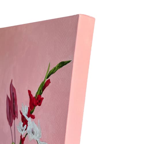 Gladiolus & Friends | Oil And Acrylic Painting in Paintings by Nicole Simms. Item made of canvas compatible with contemporary and eclectic & maximalism style