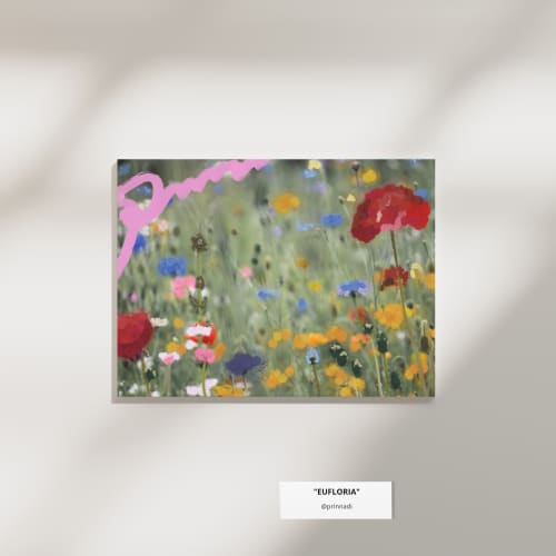 'Eufloria' Impasto on Photograph, Fine Art Print (Matte) | Mixed Media by Prin Nadi. Item composed of paper in contemporary or eclectic & maximalism style