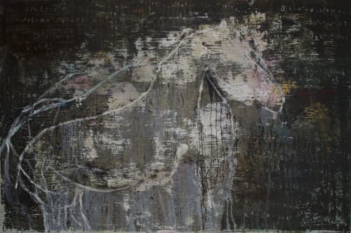 Lascaux | Oil And Acrylic Painting in Paintings by Adam Shaw Studio | Los Angeles in Los Angeles. Item composed of canvas and synthetic