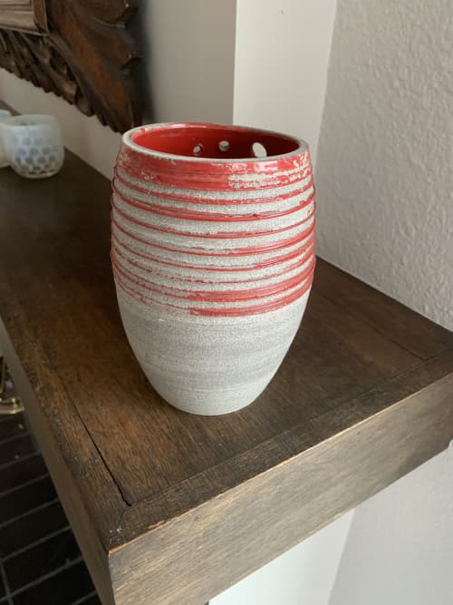 Planetary Ring Vase | Vases & Vessels by Falkin Pottery. Item made of ceramic works with contemporary & modern style