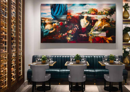 The Pavilion | Oil And Acrylic Painting in Paintings by simon casson. Item made of synthetic