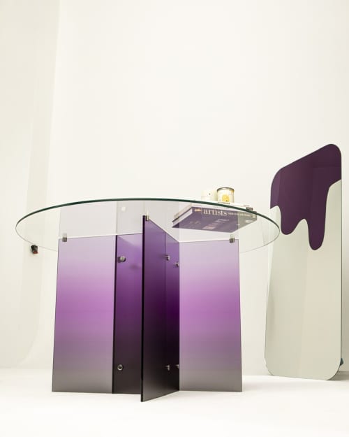 Purple Rain Glass Table | Coffee Table in Tables by STUDIO MONSOLEIL. Item made of glass works with modern style